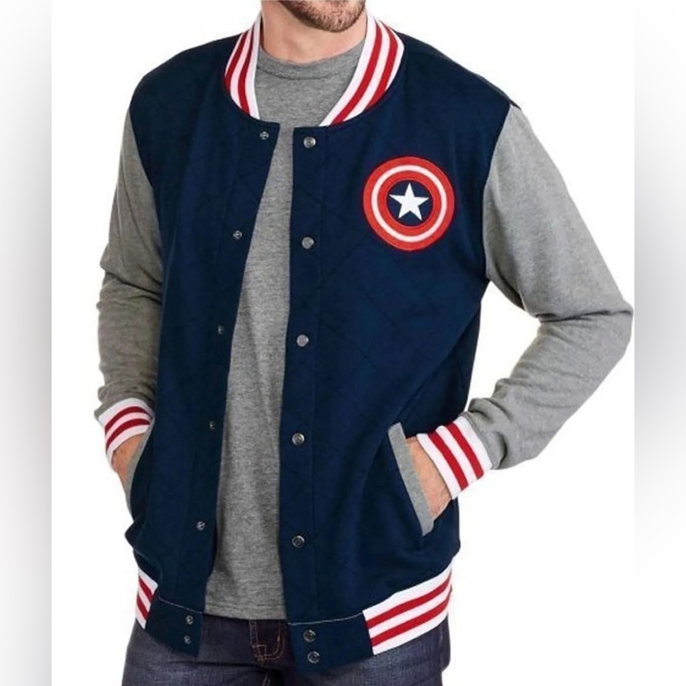 Marvel Captain America varsity bomber jacket